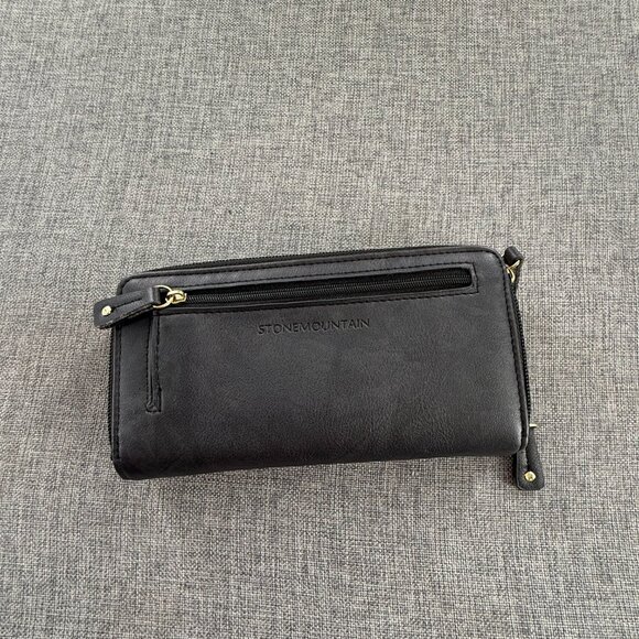 New! Stone Mountain faux leather Wallet Double Zipper 7.25" X 3.5"X 1.75" - Picture 9 of 14